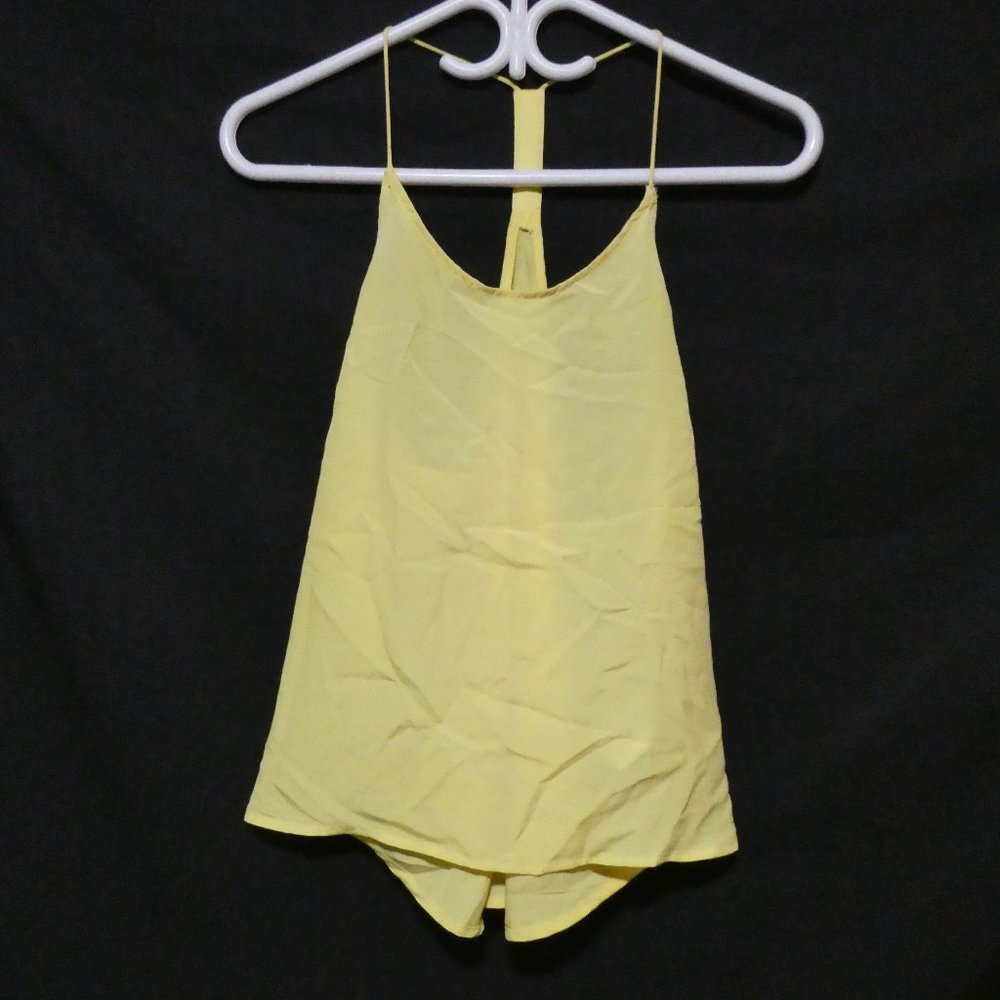 H&M | size 8 | Pastel Yellow Stylish Spaghetti Strap Chiffon Top | Camisole